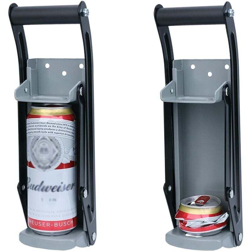 Dosenpresse, 16 oz Dosen-/Dosen-/Flaschenpresse, Wandmontage, mit Flaschenöffner und komfortablem Griff, Bierdosenpresse, Presse