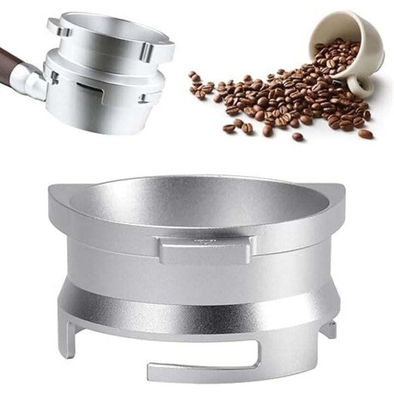 Linghhang - Dosierring aus Aluminium, Espresso-Dosierring, 54 mm, Kaffee-Dosiertrichter, silbernes Espresso-Kaffeezubehör, Kaffee-Dosierring aus