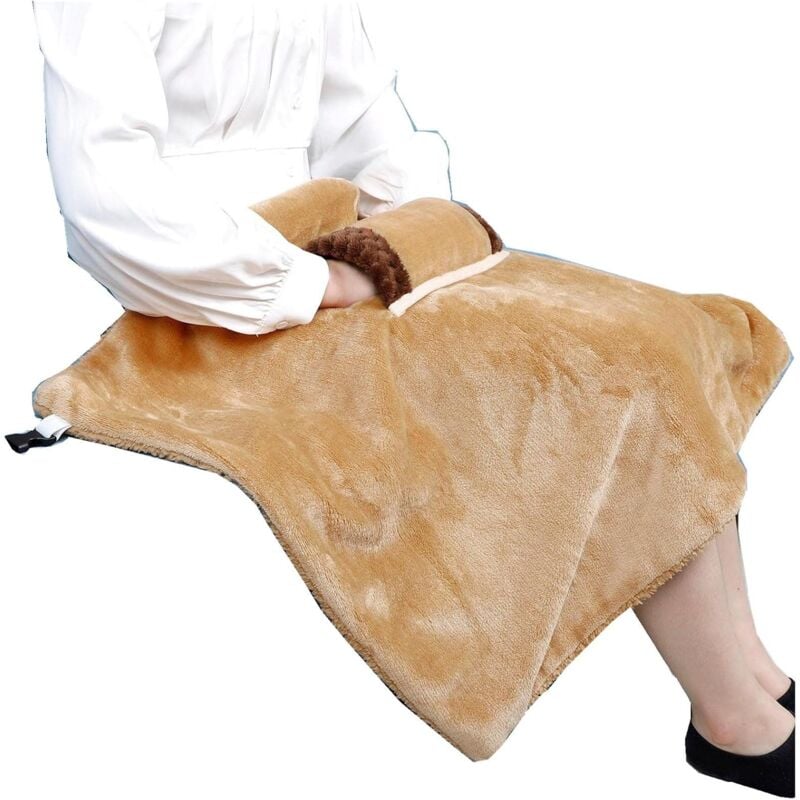 Doublehero USB-Heizdecke, kleine Heizdecke mit automatischer Abschaltung, waschbare Flanell-Heizdecke für Knie, Taille und Schultern, braun, 60x90cm