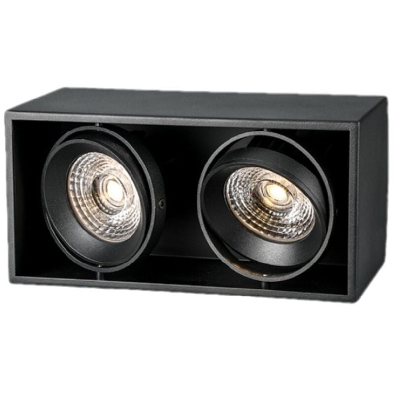 LED-Einbauleuchte, Wandeinbauleuchte, verstellbarer Strahler, Deckenleuchte zur Wandmontage, Freiluft-Deckenleuchte, 7 W × 2