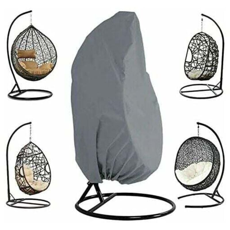 INHHUB Hängesessel-Abdeckung, Garten-Rattan-Hängesessel-Abdeckung, wasserdicht, Eiersessel-Abdeckung, wasser- und staubabweisend – 190 x 115 cm