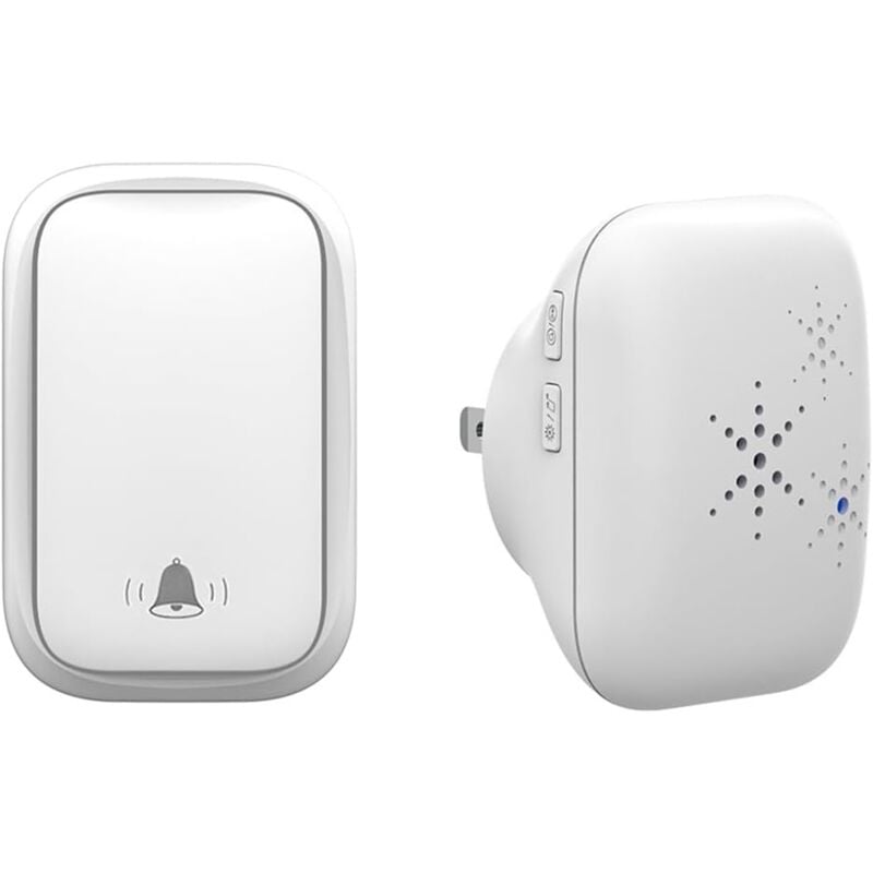 Drahtlose Türklingel mit eigener Stromversorgung, keine Batterie erforderlich, 1 Taste und 1 Plug-in-Empfänger, wasserdicht für Zuhause,