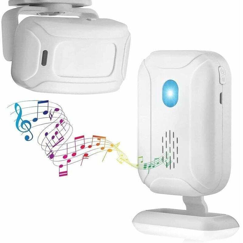 Drahtloser Bewegungsmelder und Türklingel, Hausalarmsystem-Set inklusive 1 Sensor und 1 Empfänger, elektronisches Sensor-Willkommensgerät für