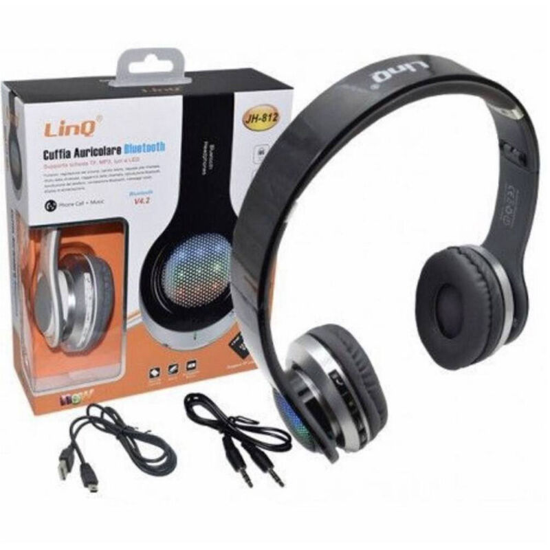 Trade Shop Traesio - Trade Shop - auricular cuffie bluetooth wireles mit reader microsd lights led JH-812 -