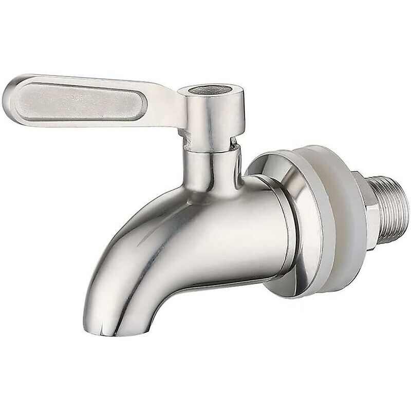 Drehbarer Wasserhahn aus Edelstahl 304 für Fruchtsaft, Bier – geeignet für Wein, Bier, Fruchtsaft, Getränkebrunnen, Ersatzhahn (silber, 16 mm)