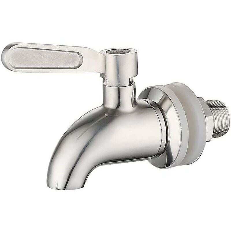 Drehbarer Wasserhahn-Wasserspender aus Edelstahl 304 für Saftbier – verwendet für Wein, Bier, Saft, Trinkbrunnen, Wasserhahn-Ersatz (Silber, 16 mm)