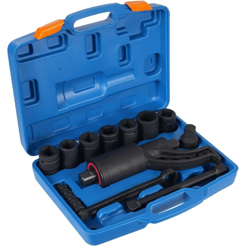 Drehmomentverstärker 5500 Nm, Übersetzung 1:58, Radmutternschlüsselsatz, 21 mm/24 mm/27 mm/30 mm/32 mm/33 mm/38 mm, Vierkantantrieb für Bagger,