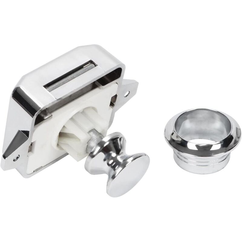 Wohnmobil-Druckknopf – Schlossriegel, Türschließer, Schrankknopf für Wohnmobil, Wohnwagen (Silber)