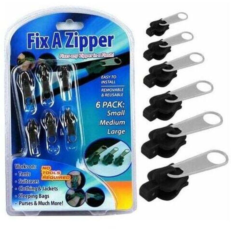 Druckknopf-Reißverschlussschieber, Reißverschluss-Reparaturset aus Metall für Kleidung, Taschen, Jacken, Zelte und Gepäck