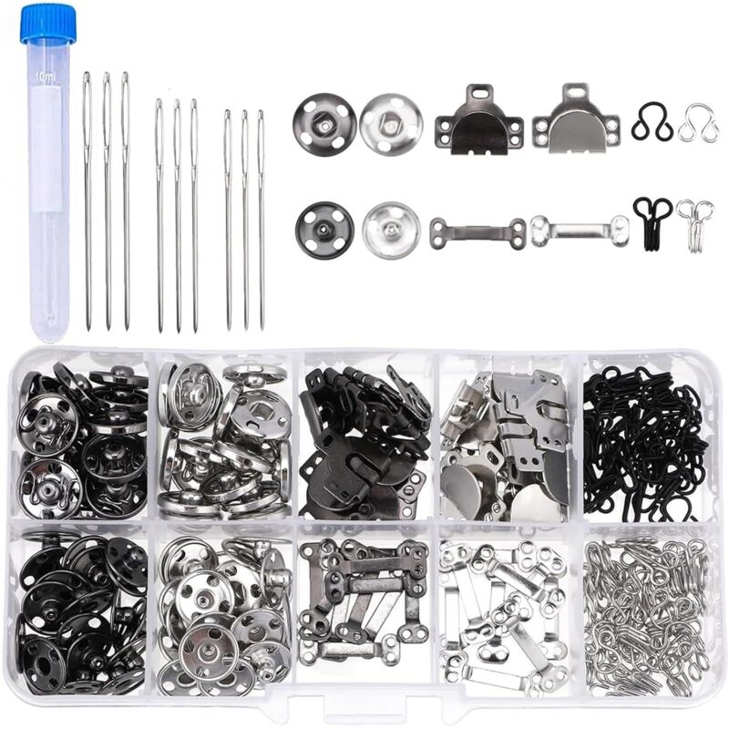 Druckknöpfe für Kleidung, Kupfer Druckknopf ronze Kleidung Snaps Taste mit Schachtel Nadeln für Leder Handwerk Jacke Brieftasche Handtasche Stoff DIY