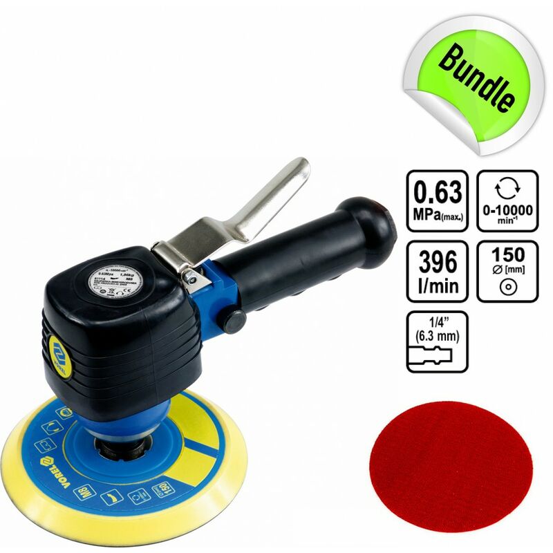 Tooltraders - Druckluft Excenterschleifer Exzenterschleifer Poliermaschine Klett 150 mm