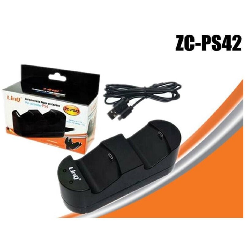 Trade Shop Traesio - Trade Shop - dual dock ladegerät basis für 2 controller joypad joystick PS4 kabel ZC-PS42 -
