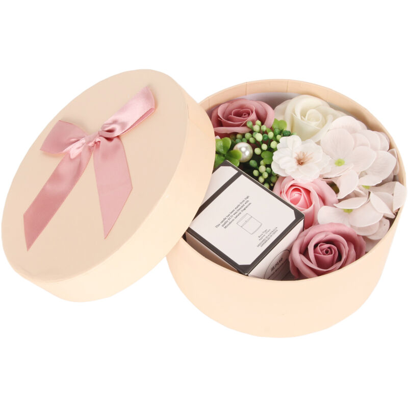 Duftkerze mit künstlichen Rosen, angenehmer Duft, geruchsneutralisierend, Aromatherapie-Kerze für Geburtstage und Feiertage