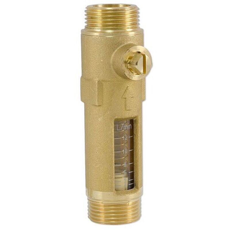 Durchflussmengenbegrenzer für Heizung und Solar - 2 x 3/4'' AG - Anzeige 2 bis 12 l/min - max.