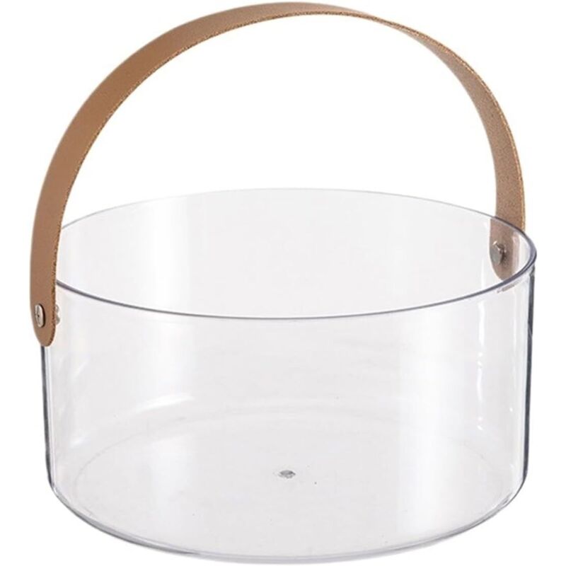 Durchsichtiger Eisbehälter aus Kunststoff mit Tragegurt zum Kühlen von Wein, Champagner und Bier. Tragbarer und robuster Obstkorb (Größe L).