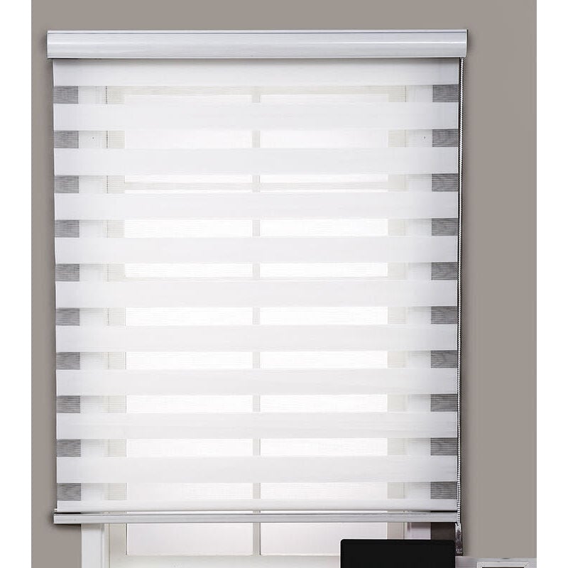 Durchstoßfeste Jalousien, doppellagige, wasserdichte Verdunkelungsvorhänge für Badezimmer, Balkon, Schlafzimmer, 100 x 150 cm, Weiß, einfache Montage