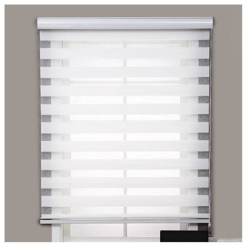 Durchstoßfeste Jalousien, doppellagige, wasserdichte Verdunkelungsvorhänge für Badezimmer, Balkon, Schlafzimmer, 150 x 150 cm, Weiß, einfache Montage