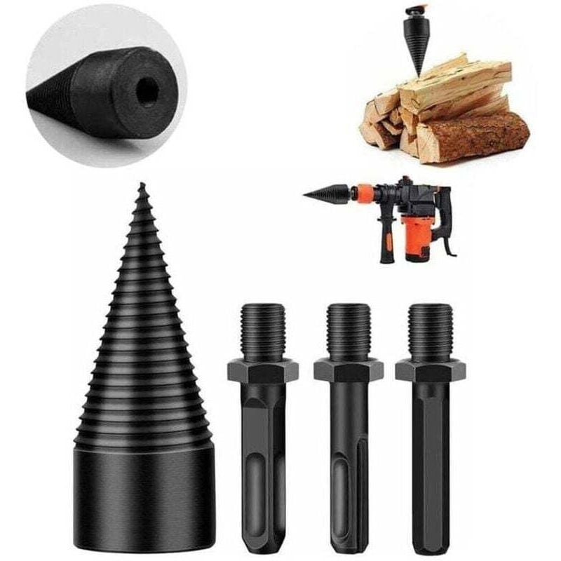 Holzspalter, Holzspalter, Hochleistungsbohrer, Kegelschraube, Feuerleit-Holzspalter, Kegelschraubendreher, Brennholzschneidwerkzeug mit