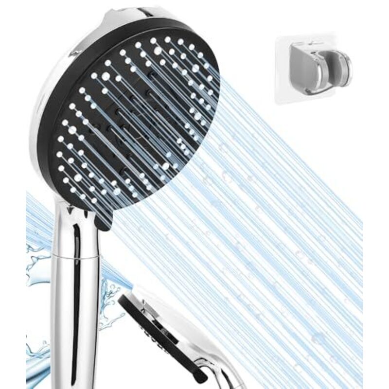 Duschkopf mit Filter, 8 Strahlarten, Wassersparend, Mineralsteinfilter, Duschkopf für hartes Wasser, Handbrause mit Kalkfilter für hartes Wasser,