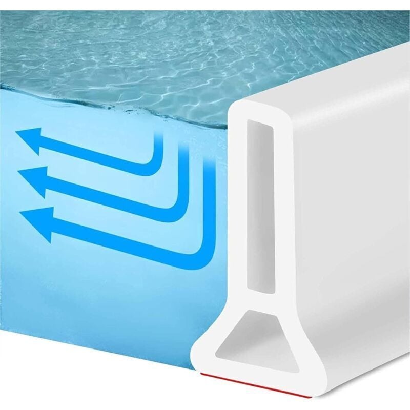 Duschschwelle aus Silikon, selbstklebende, wasserdichte Schicht für Dusche, Wasserstopper, Spritzschutz, geeignet für Badewanne, Waschbecken,