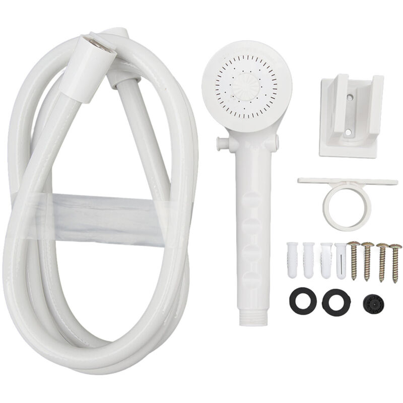 Duschset für Wohnwagen, Duschkopf, einfache Bedienung, wassersparend, tragbar für Wohnwagen, Boot (WEISS).