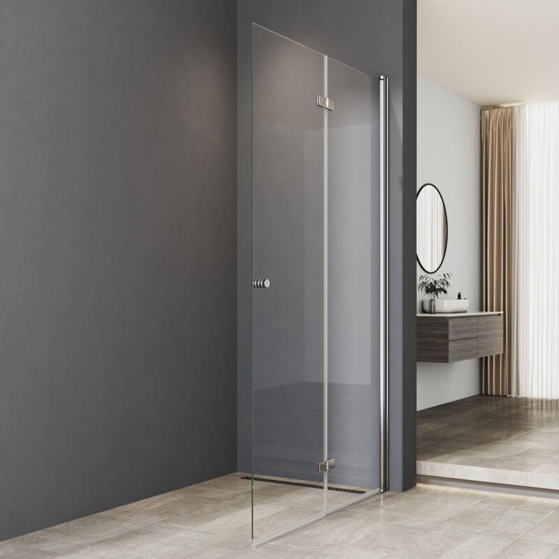 Duschwand Walk-In 100x185 cm Walk in Dusche Duschwand Falttür Dusche Duschtrennwand 6mm ESG-Sicherheitsglas