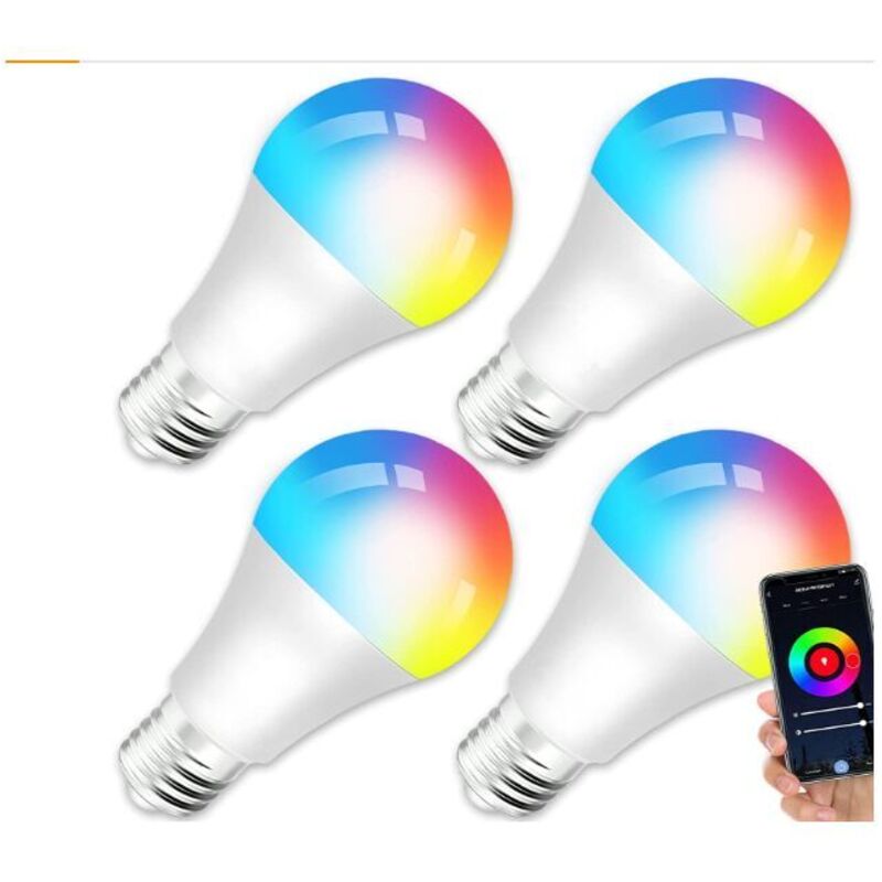 E27 LED-Glühbirne – E27 10 W Wi-Fi Smart LED-Glühbirne, mehrfarbig, RGB + CCT 2000 K – 4000 K, kompatibel mit Alexa/Google Home, Smart-Glühbirne,