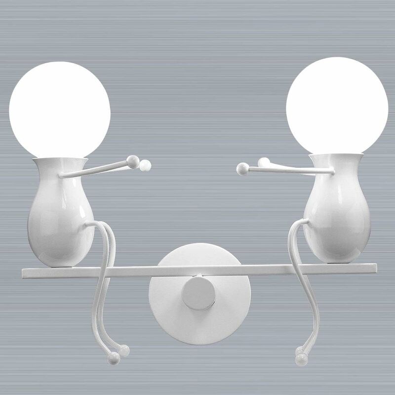 E27 Weiß Wandleuchte Cartoon Wandlampe aus Metall Lampenkörper für Kinderzimmer Flur Treppe