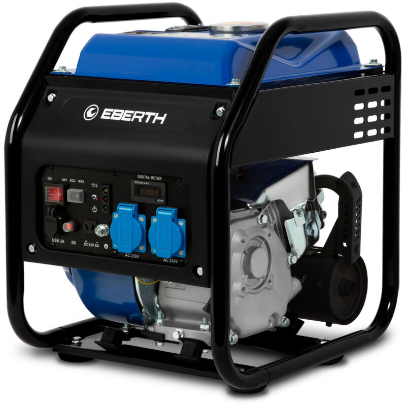 EBERTH 3200W Inverter Stromerzeuger Leise 7 PS Benzinmotor 4-Takt 2x 230V 2x USB