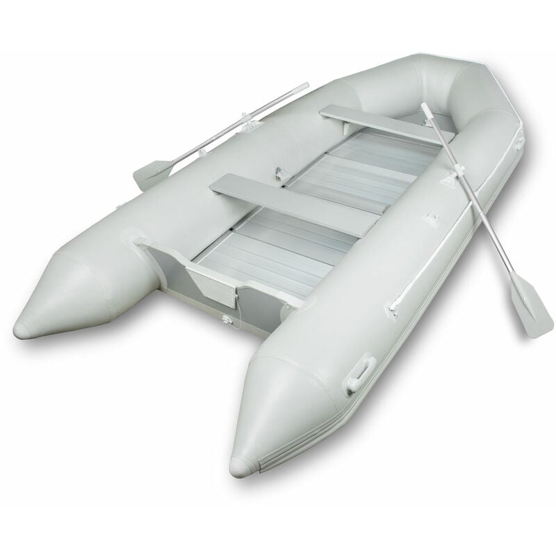 Schlauchboot Angelboot Paddelboot aus robustem pvc für Außenborder 8 Personen, 4,60m x 1,90m Boot mit 2X Sitzbank, 2X Paddel, Aluboden, Reparaturset,