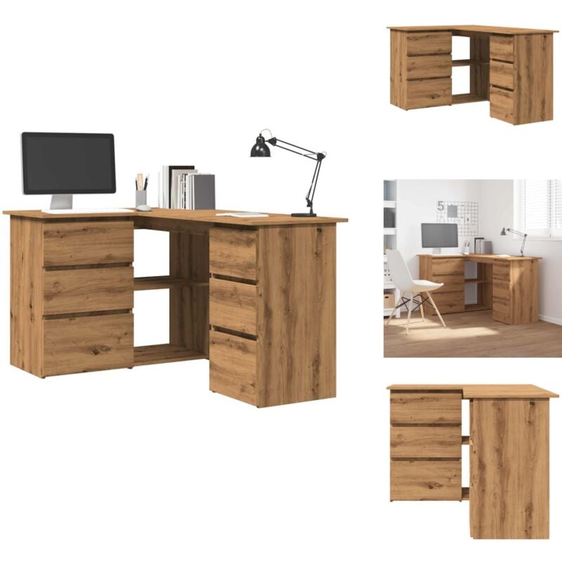 Vidaxl - Eckschreibtisch Artisan-Eiche 145x100x76 cm Holzwerkstoff - Eckschreibtisch - Eckschreibtische - Schreibtisch - Büroschreibtisch