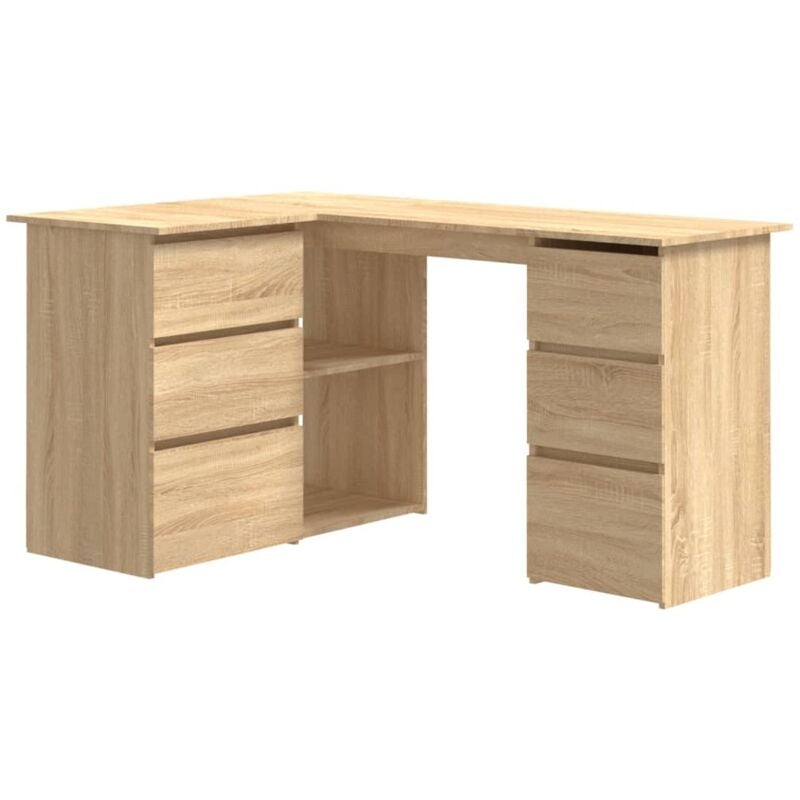 Eckschreibtisch Sonoma-Eiche 145x100x76 cm Holzwerkstoff Vidaxl