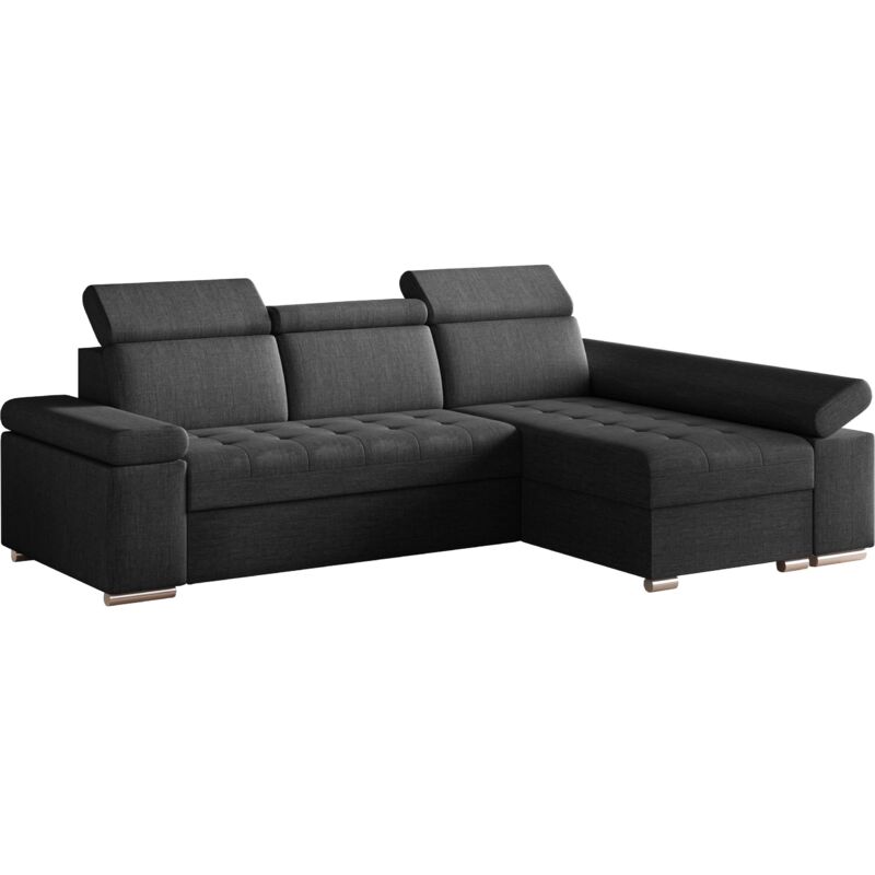 Ecksofa mit Schlaffunktion Eckcouch mit Bettkasten Sofa Couch mit verstellbare Kopfstütze L-Form Polsterecke Schlafsofa Gästebett - 260x168x94 cm