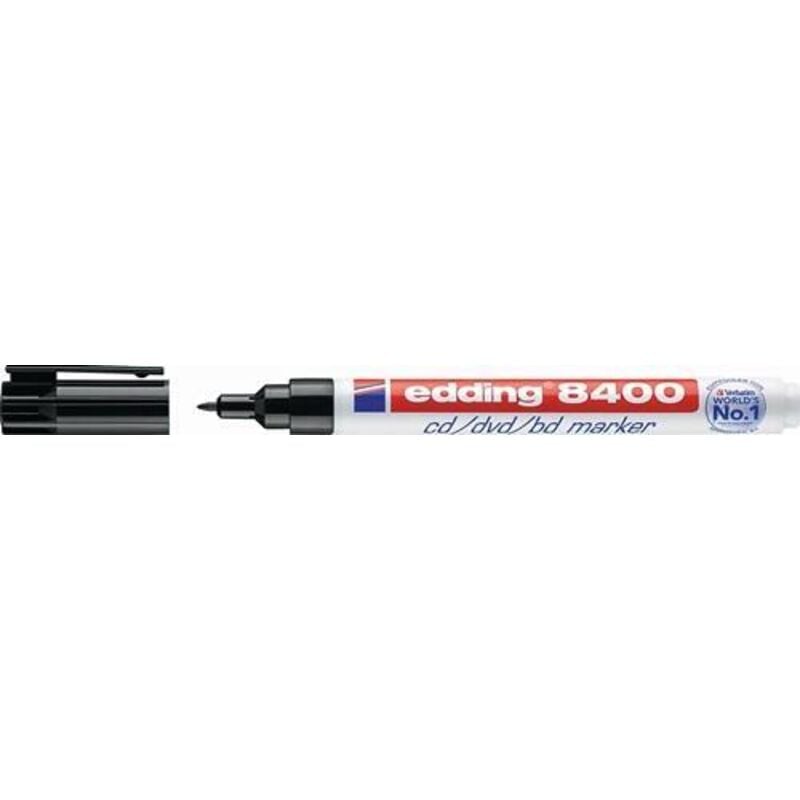 Edding - 4-8400001 cd/dvd/bd Marker 8400 schwarz Strichbreite 0,5-1 mm Rundspitze