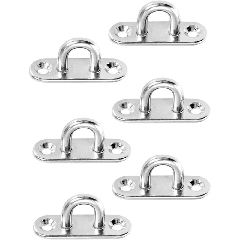 Pyygy - Edelstahl-Augenplatte, Stahlsattel, 5 mm Decken-Wandhaken, 304 Edelstahl, M5-Augenplatten für Yoga-Schaukeln, Hängematten, Markisen,