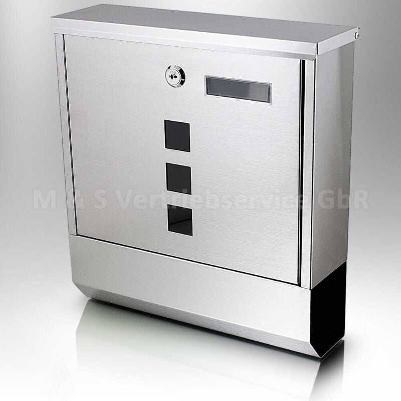 Bituxx - Edelstahl Briefkasten Design Wand Haus Postkasten Postbriefkasten Zeitungsfach