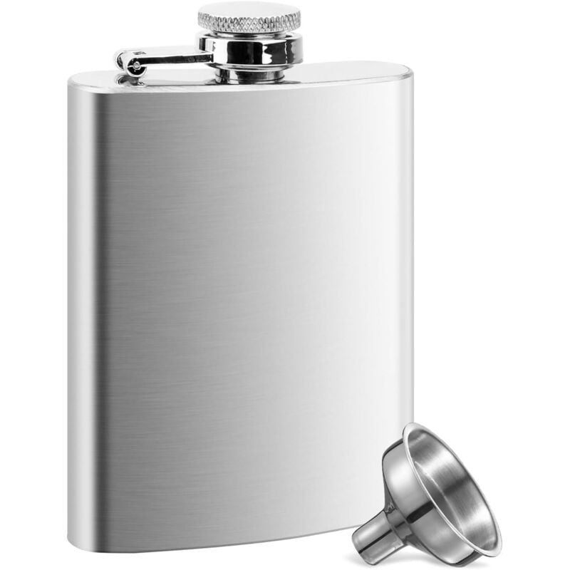 Edelstahl Flachmann und Trichter, 8oz.227 ml Geeignet Zum Tragen von Alkohol, Aus 304 Edelstahl