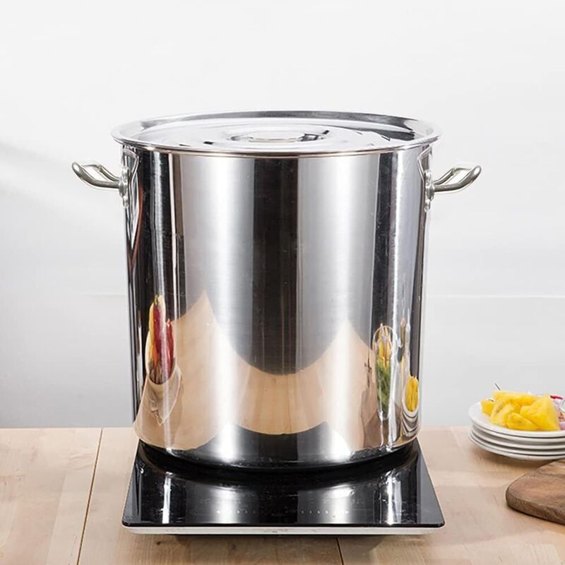 Edelstahl Suppentopf 50L, Groß Edelstahleimer Ø40cm, Suppentöpfe mit Deckel, Gastronomie Kochtopf Kücheneimer Futtereimer Milcheimer zum Kochen,