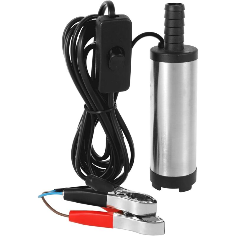 Edelstahl Tauchpumpe 12V DC Wasser Transfer Pumpe mit Filter Mesh Max 30L/min Ölpumpe Dieselpumpe für Diesel Öl Heizöl Wasser Auto Caravan Marine Boot
