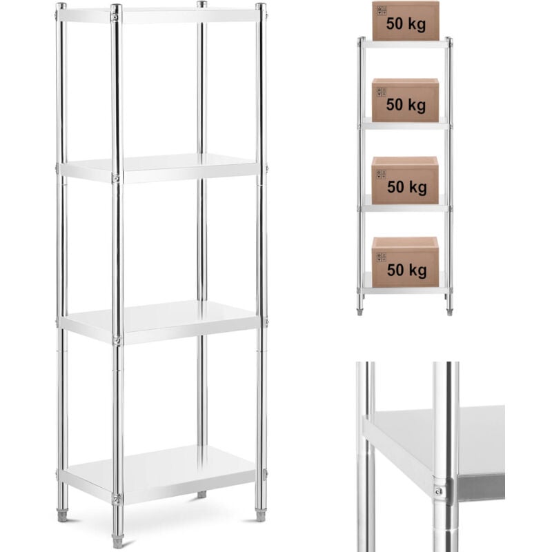 Metall-Lagerregal für die Gastronomie bis 200 kg 60 x 40 x 180 cm