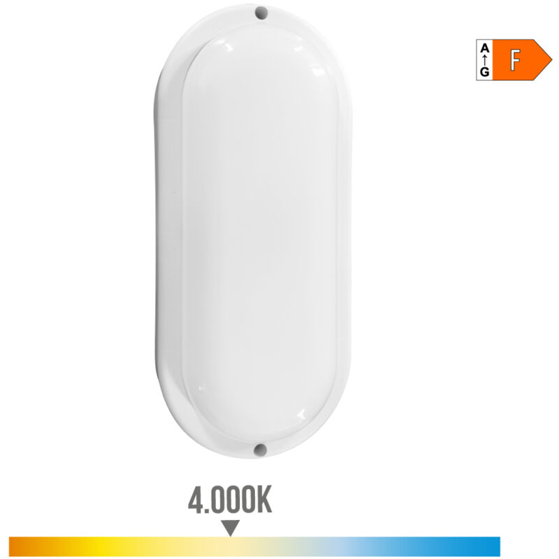 EDM - Wandleuchte de Wand 32448 White Plastic f 18 w 120 w 1820 lm Sensor de Motion Sensor de light Oval (4000 k)