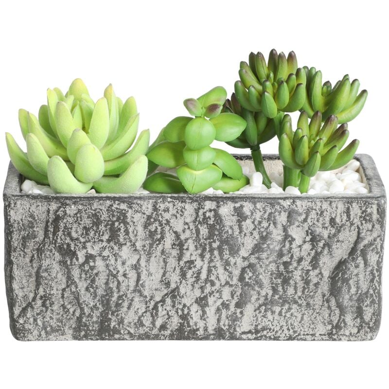 Eglo - living Kunstpflanze Chitose, 3 künstliche Zimmerpflanzen im Topf, naturgetreue Deko Pflanze für Wohnzimmer, Sukkulente aus Kunststoff in Grün