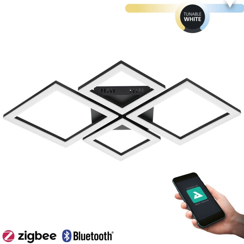 Eglo Connect LED Deckenleuchte Paranday-Z schwarz 47 x 43 cm Deckenlampen & Kronleuchter