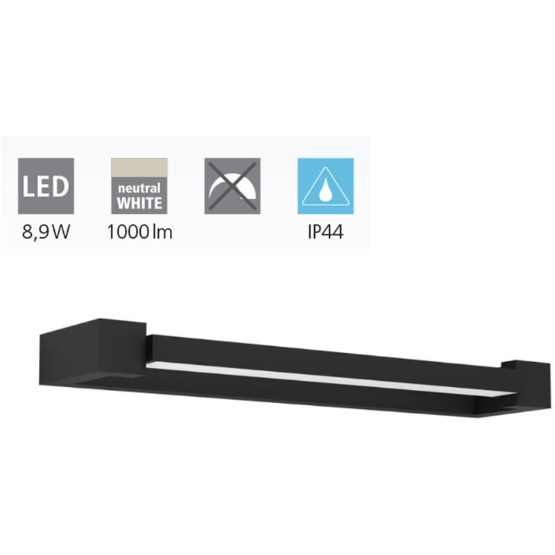 Led Badezimmer Lampe Gemiliana schwarz weiß 45 x 4 x 10 cm Deckenlampen & Kronleuchter - Eglo