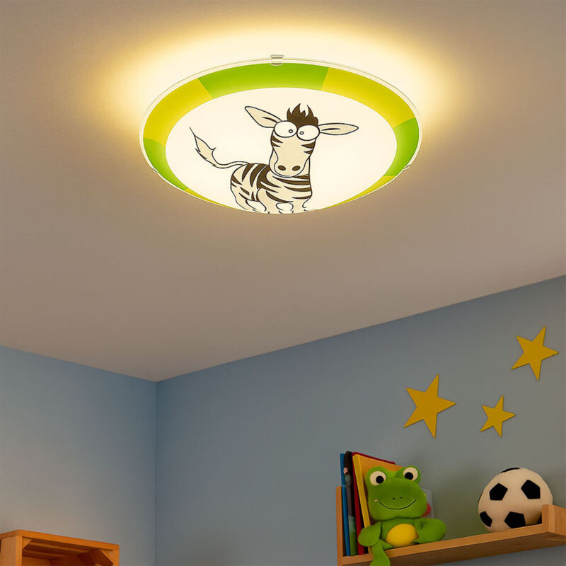 Eglo - Decken Kinder Lampe Wand Beleuchtung Spiel Zimmer Motiv Zebra Muster Streifen grün grau 94457