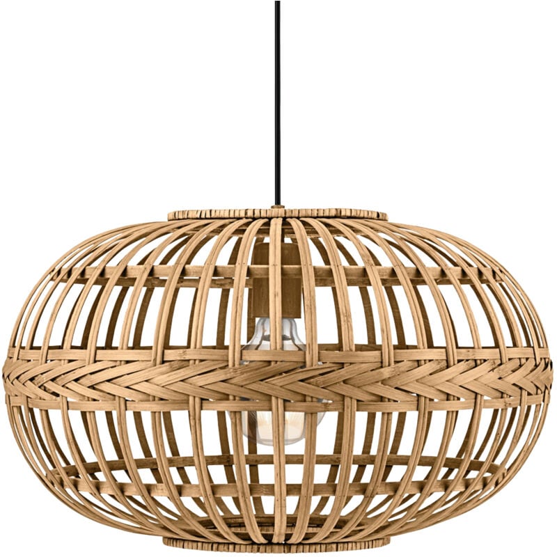 Eglo - Pendelleuchte Amsfield braun Holz ø 38 cm E27, max. 60 w Deckenlampen & Kronleuchter