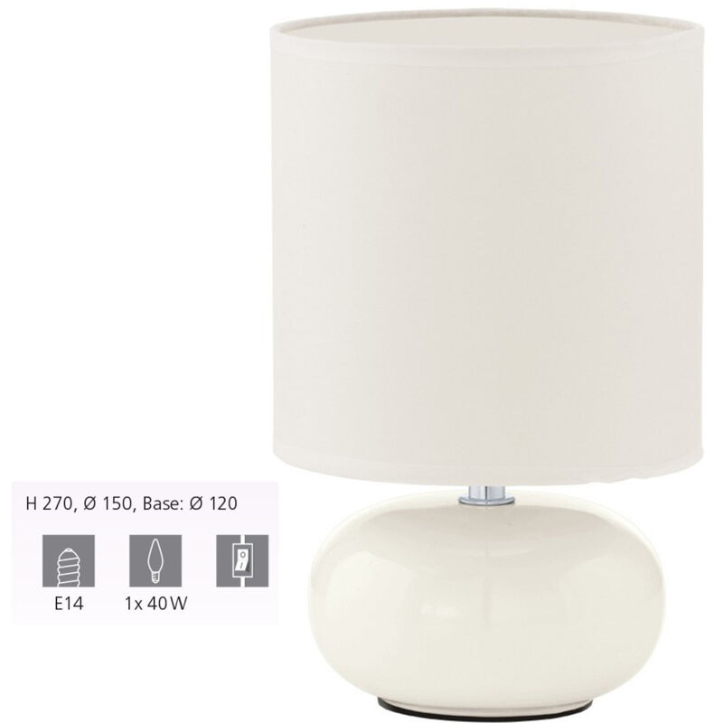 Tischleuchte Trondio weiß 27 x 15 cm E14 Lampen - Eglo