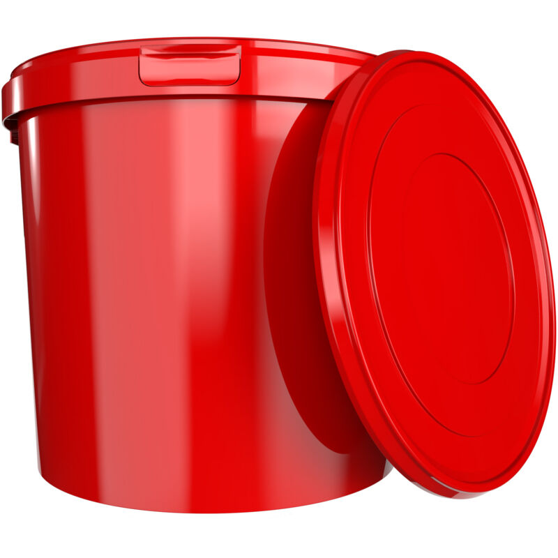Eimer mit Deckel 10 Liter in Rot - 1 Stück