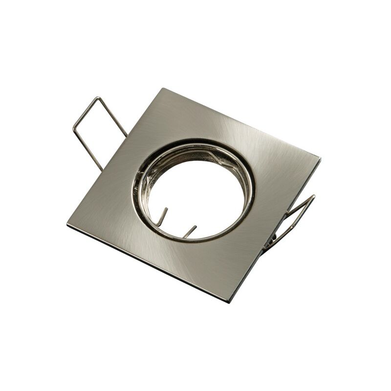 Led Line - Einbaustrahler Einbaurahmen Ø55-60mm Bohrloch Eisen inkl. GU5.3 Fassung für led Leuchtmittel 35mm led Lampen G4 MR11 MR16, Satin Eckig