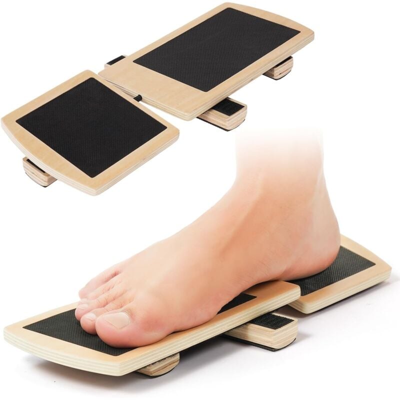 Einbein-Balance-Board, Knöcheltrainer aus Holz, Knöchel-Balance-Board, Knöchel-Balance-Board zur Knöcheldehnung, Haltungskorrektur